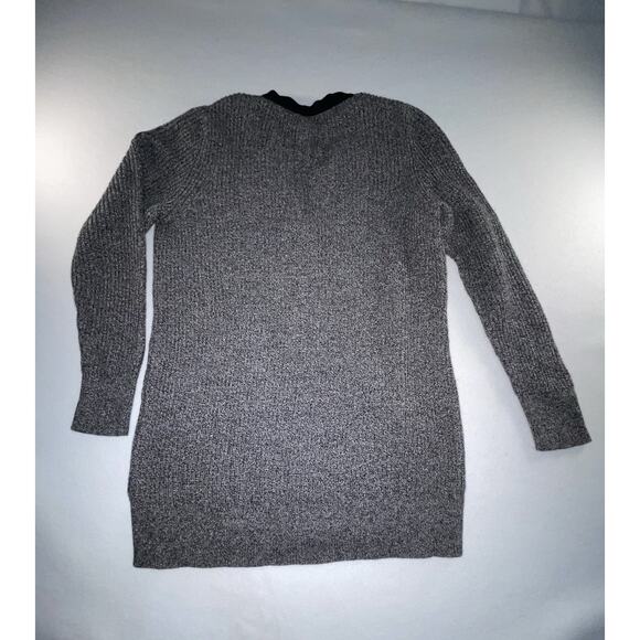 L.L Bean Women's Coastal Cotton Sweater, Cardigan Size M‎ Gray Black Accents VTG - Picture 3 of 10